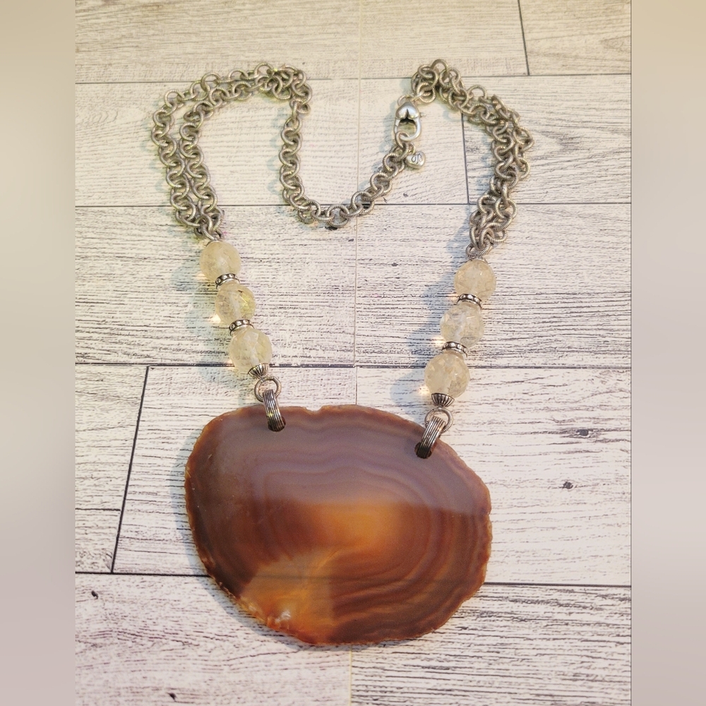 Brighton Rock My Heart Necklace With Natural Stone